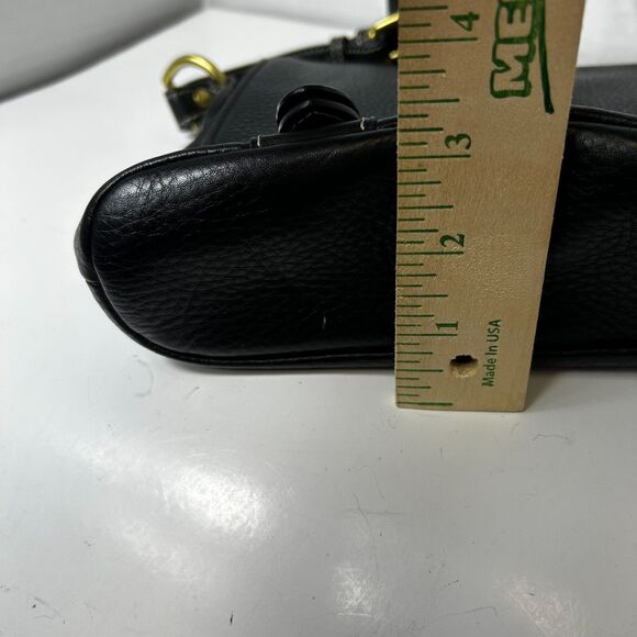 Vintage Ghurka Black Pebble Calfskin Luxury Leather Flap Shoulder Crossbody Bag - Picture 15 of 16